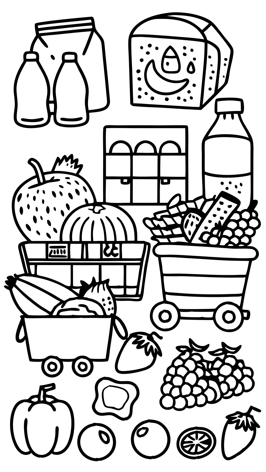 grocery coloring pages